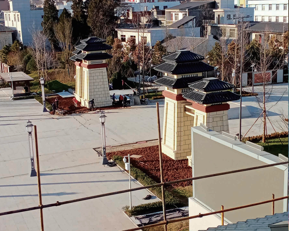 富平中华郡仿古金属瓦屋面工程