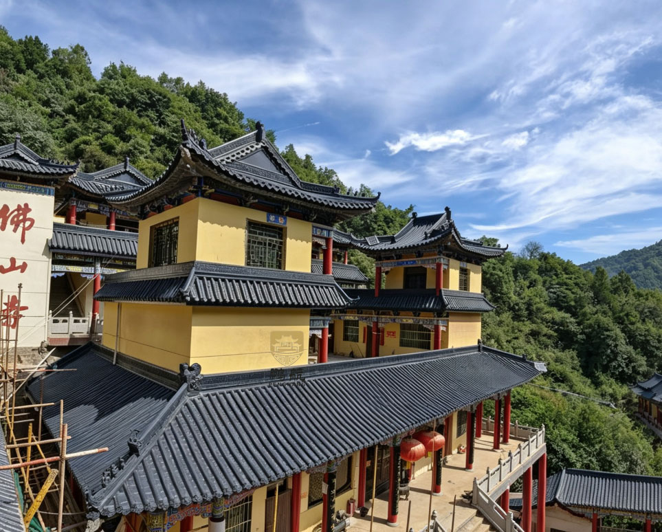 西安古建佛山寺仿古金属瓦工程